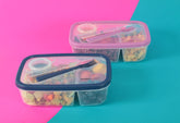 lunch box with fork and sauce box
