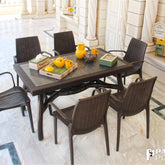 Rattan Table with design