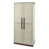 Full Height Plastic Cabinet with Integrated Shelves,