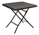 Brown Folding square table with wooden design
