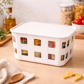 Plastic Storage Basket with Lid