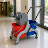 Down Press Double Mop Bucket Wringer Trolley