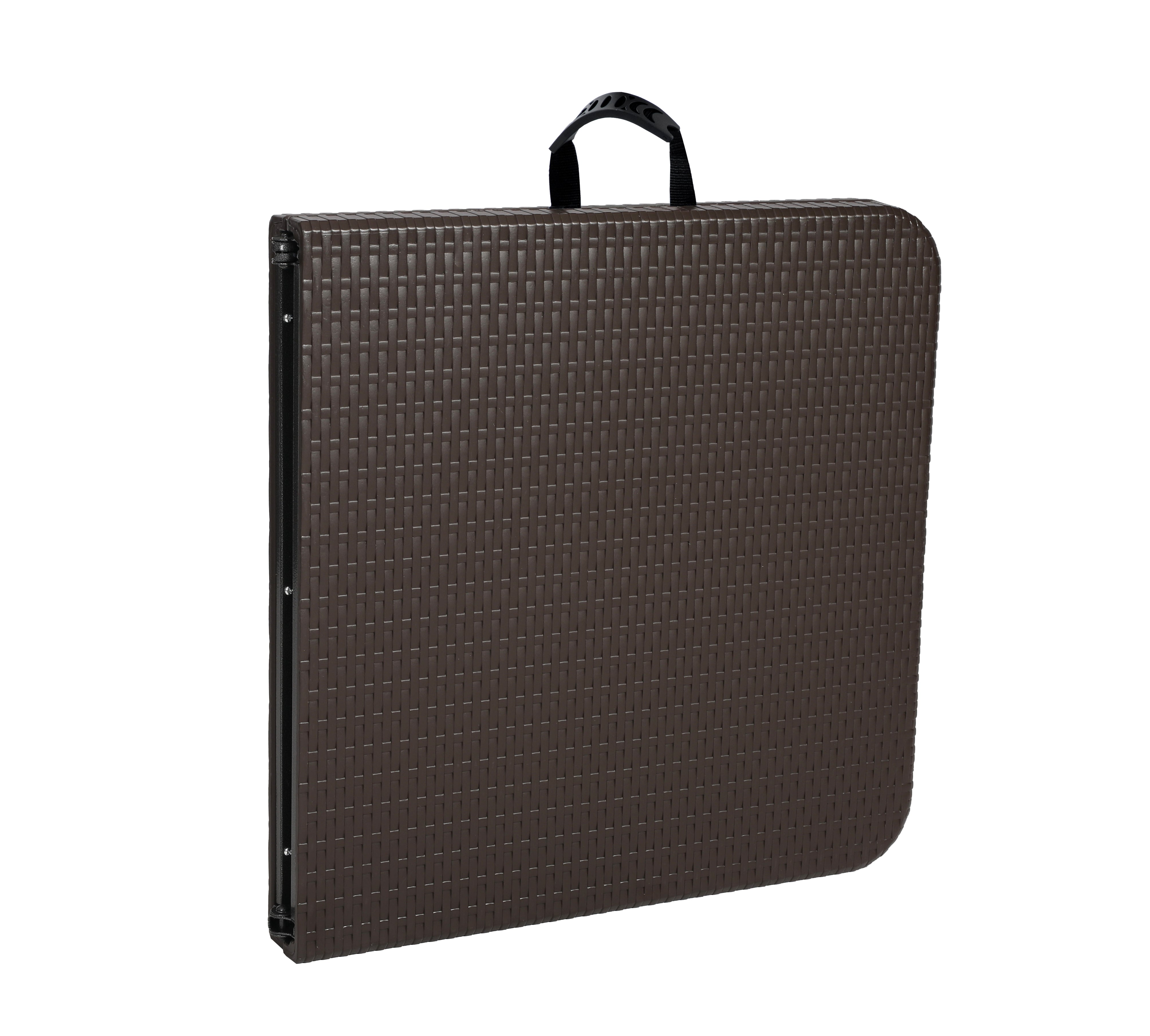 Brown Folding table with rattan design