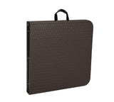 Brown Folding table with rattan design