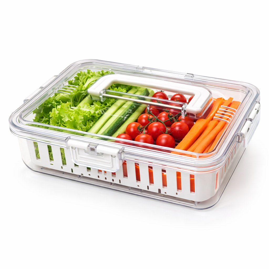 Vegetable & Fruit Storage Container with Strainer