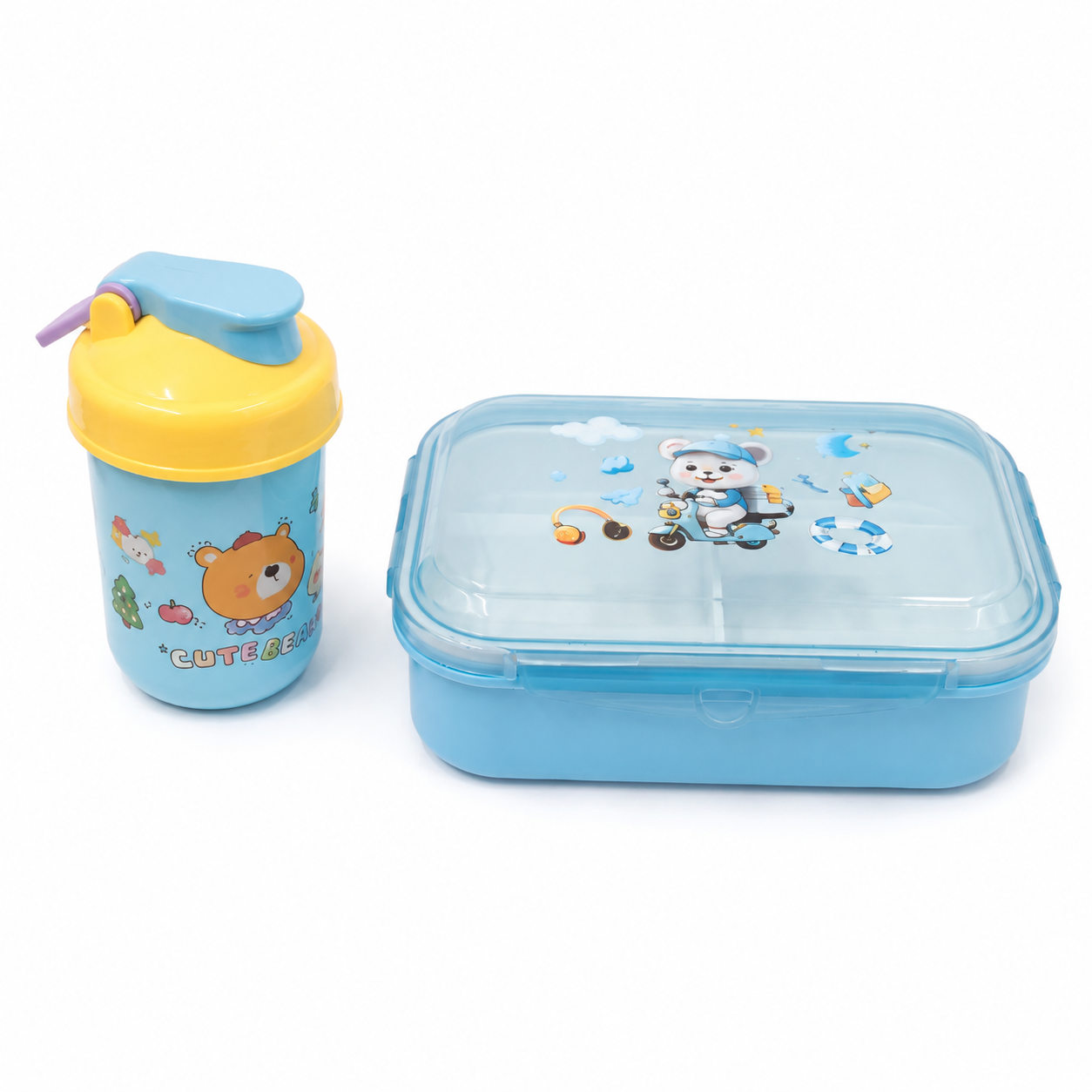 Plastic Lunch Box with Water Bottle