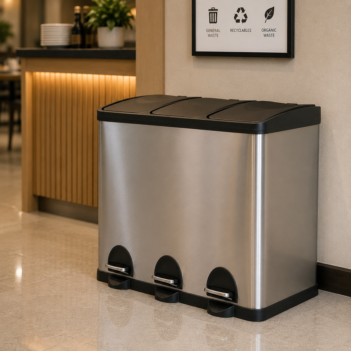 Recycling Bin 3 Compartments