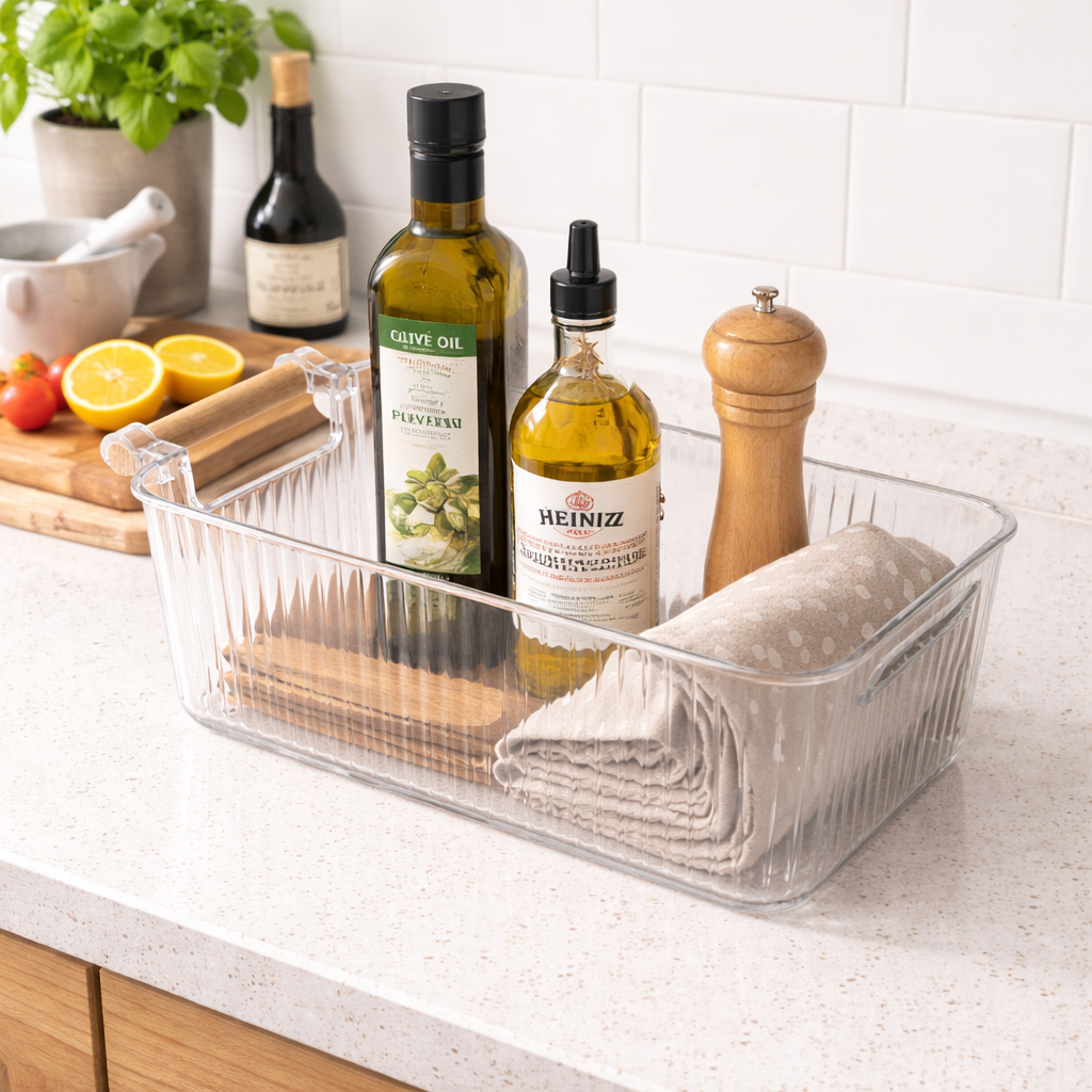 Acrylic Organizer with Wood Handle