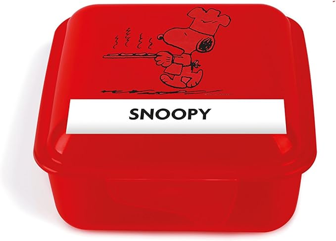 Peanuts Square Food Container with Snoopy Motif