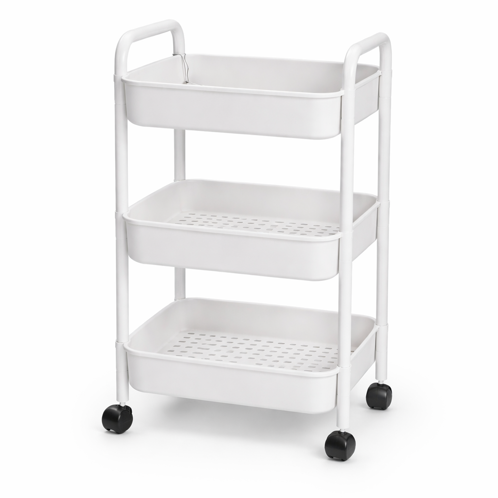 Multi-Use Storage Trolley with Wheels