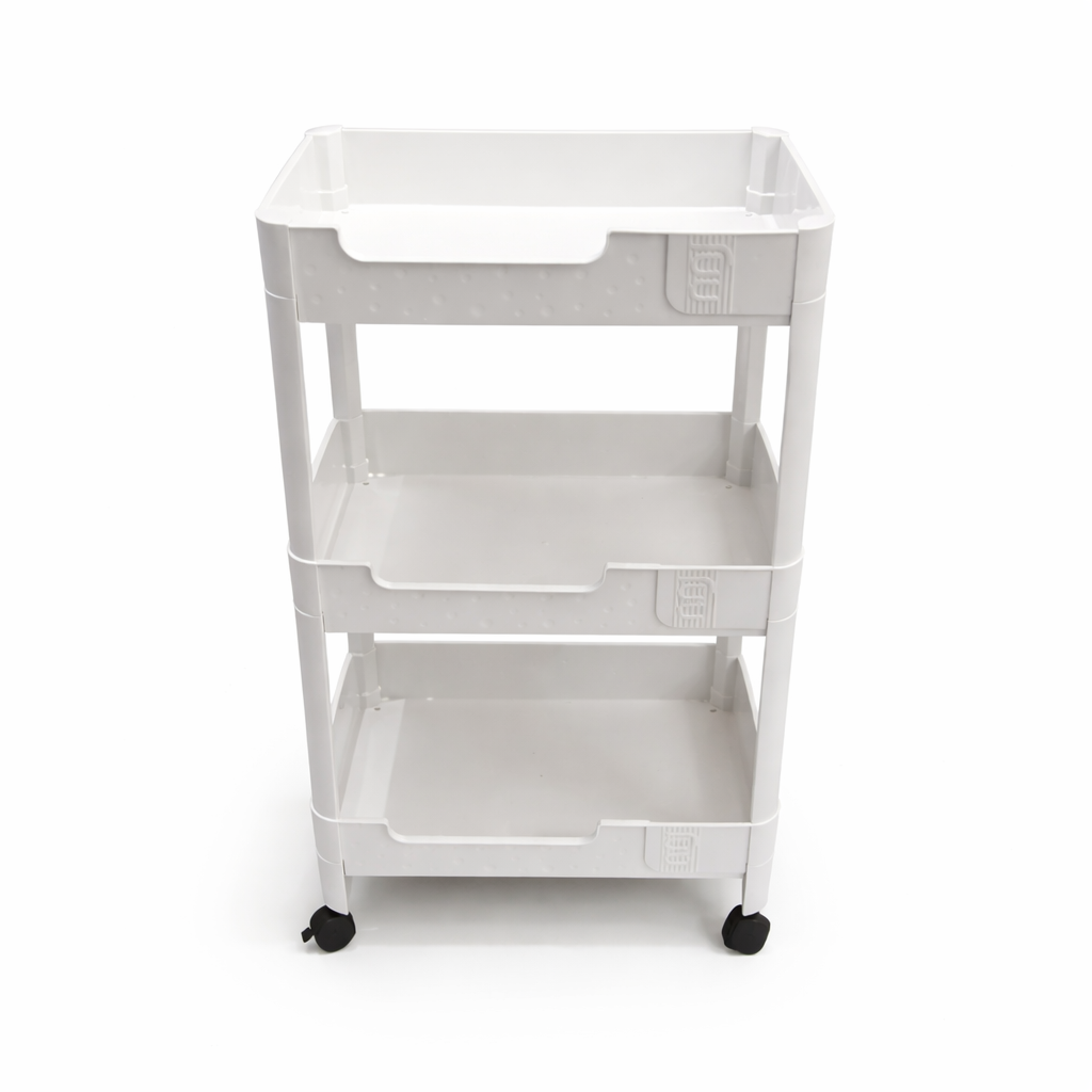 3-Tier Plastic Multipurpose Storage Trolley with Wheels