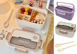 Rectangular Plastic Lunch Box with Cutleries