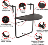 Alba Balcony Table – Rattan Design, 60 cm