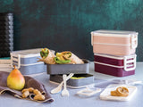 Lunch Box with Cutleries and 2 Trays