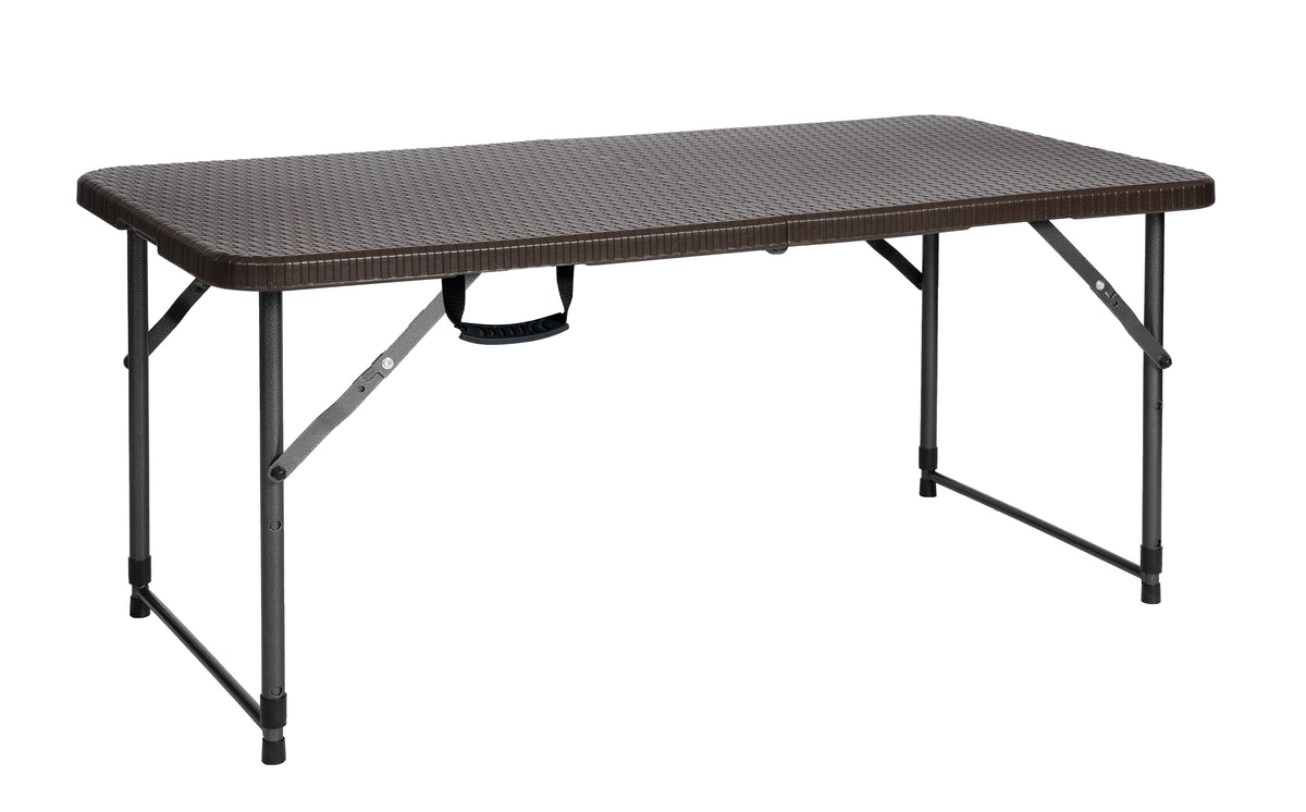Brown Folding table with rattan design