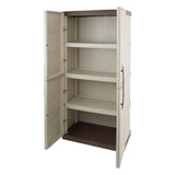 Full Height Plastic Cabinet with Integrated Shelves,