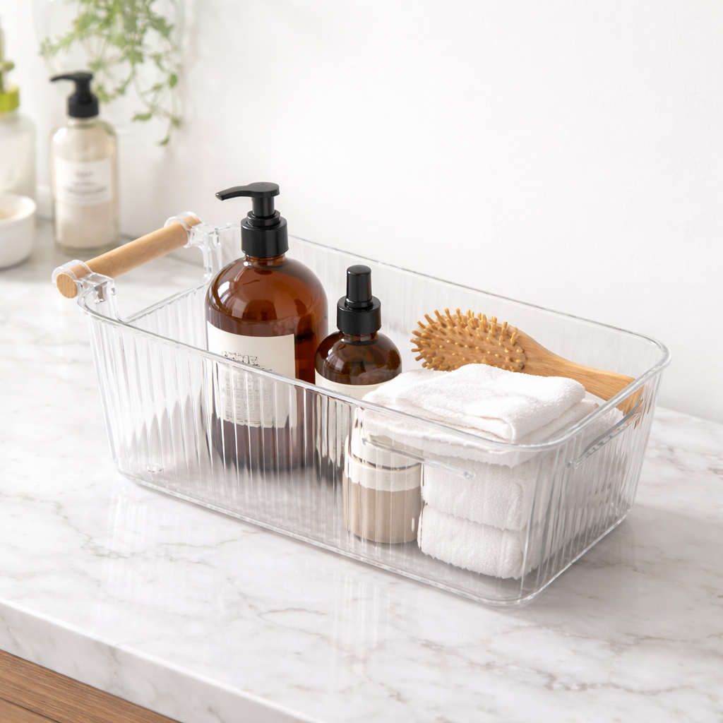 Acrylic Organizer with Wood Handle