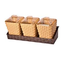 Rattan elegance 3pcs spice box