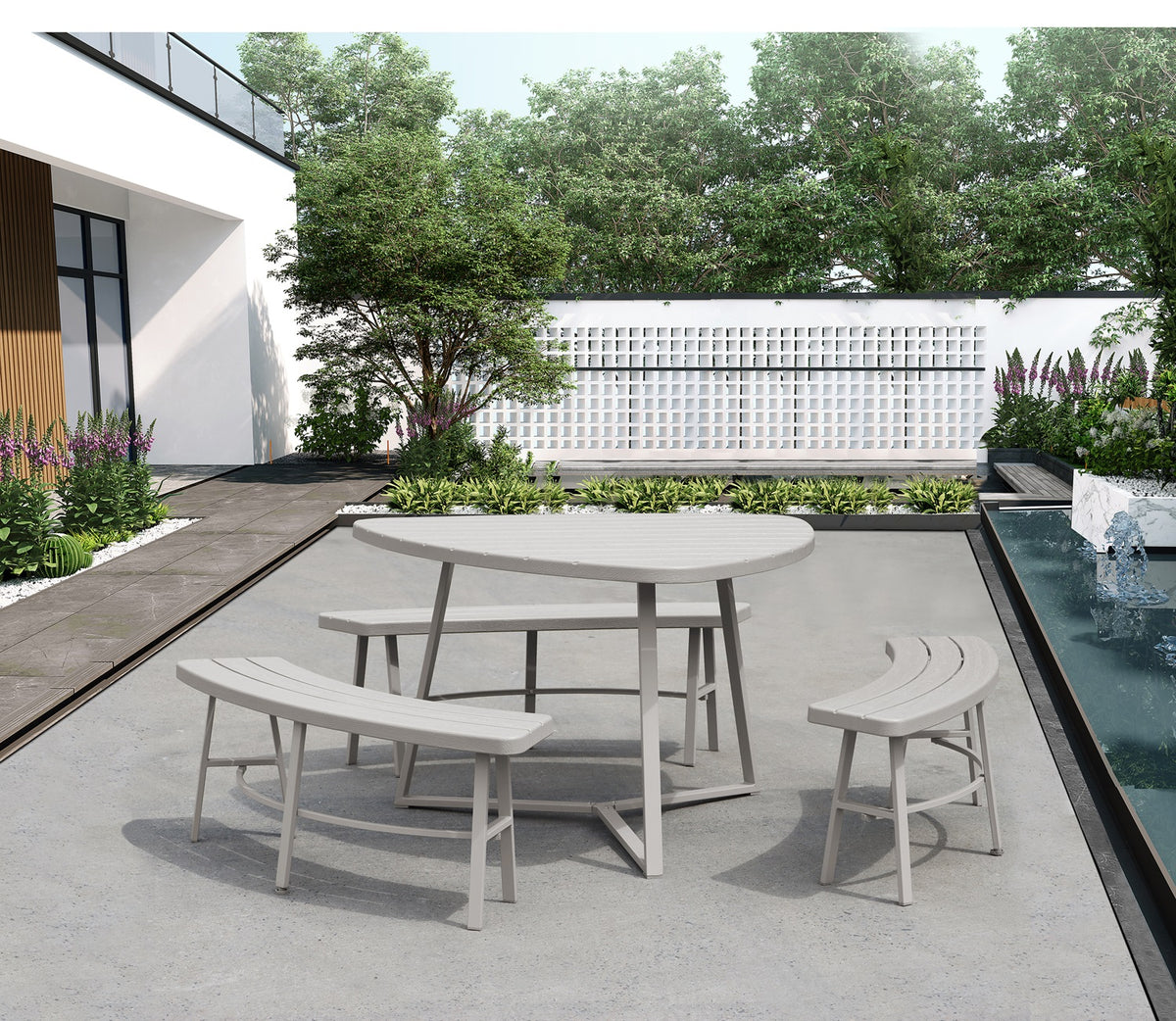 All weather set with wooden design